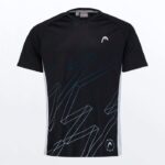 Camiseta HEAD Play Tech Hombre Negra Camiseta HEAD Play Tech Hombre Negra
