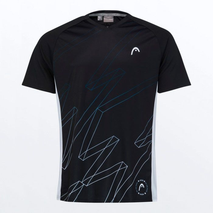 Camiseta HEAD Play Tech Hombre Negra Camiseta HEAD Play Tech Hombre Negra