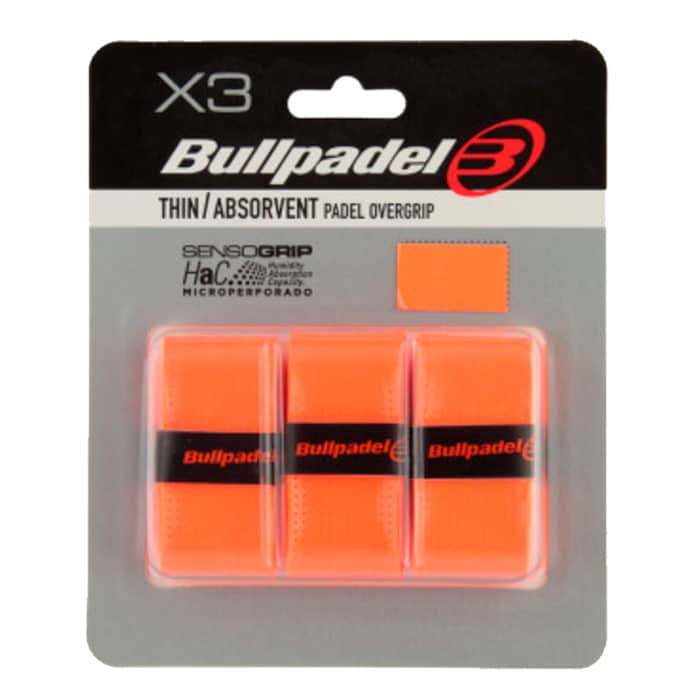 Pack de tres overgrips Bullpadel perforados naranjas Pack de tres overgrips Bullpadel perforados naranjas