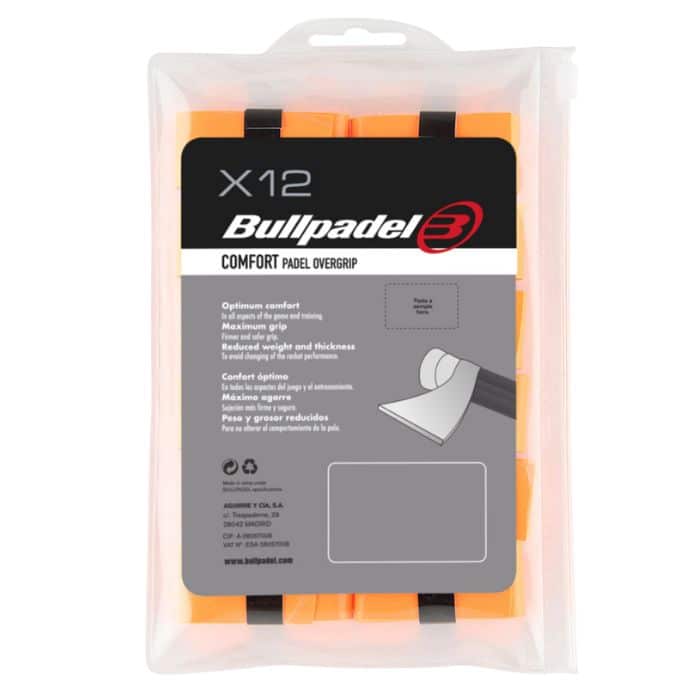 Pack de 12 Overgrips Bullpadel Comfort Naranja Lisos Pack de 12 Overgrips Bullpadel Comfort Naranja Lisos
