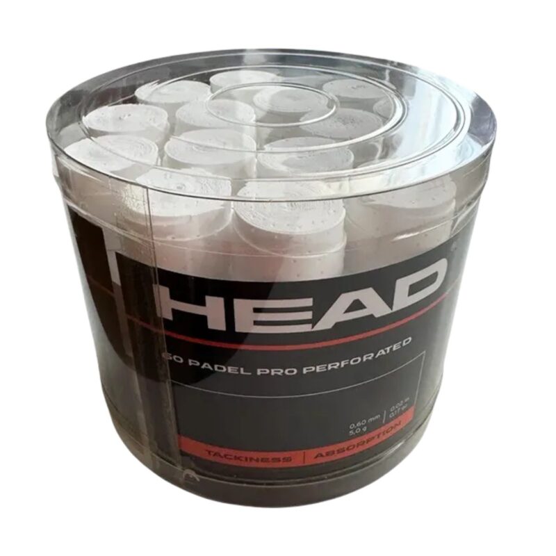 Tambor 60 Overgrips HEAD Padel Pro Blancos Perforados Tambor 60 Overgrips HEAD Padel Pro Blancos Perforados