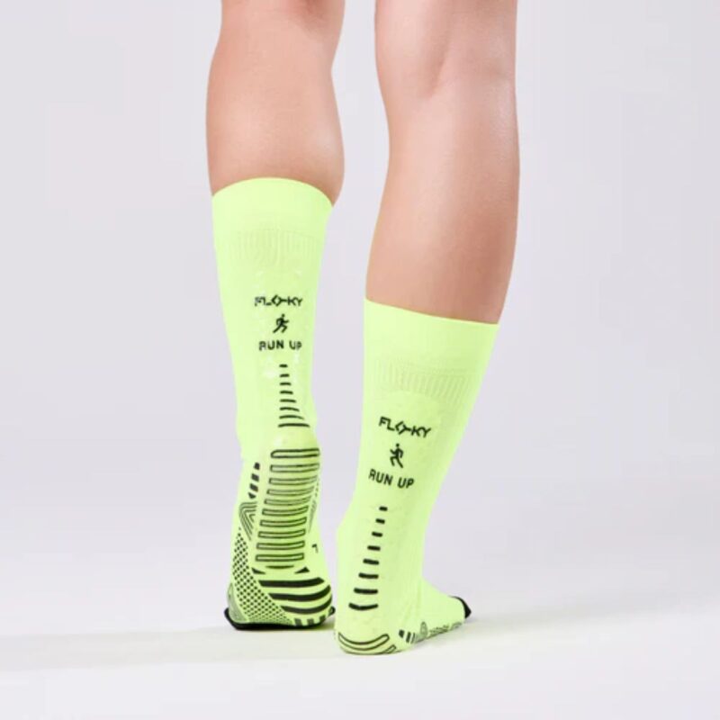 Detalle de los Calcetines Floky Run Up Medium Amarillo Flúor